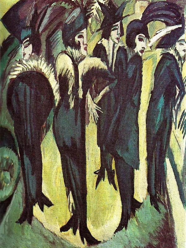 Ernst Ludwig Kirchner fem kvinnor pa gatan china oil painting image